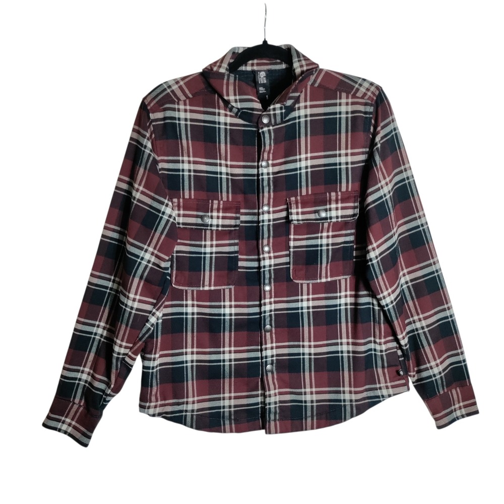 Mountain Hardwear Mens Plaid Fleece Lined Snap Flannel Shirt Jacket Small